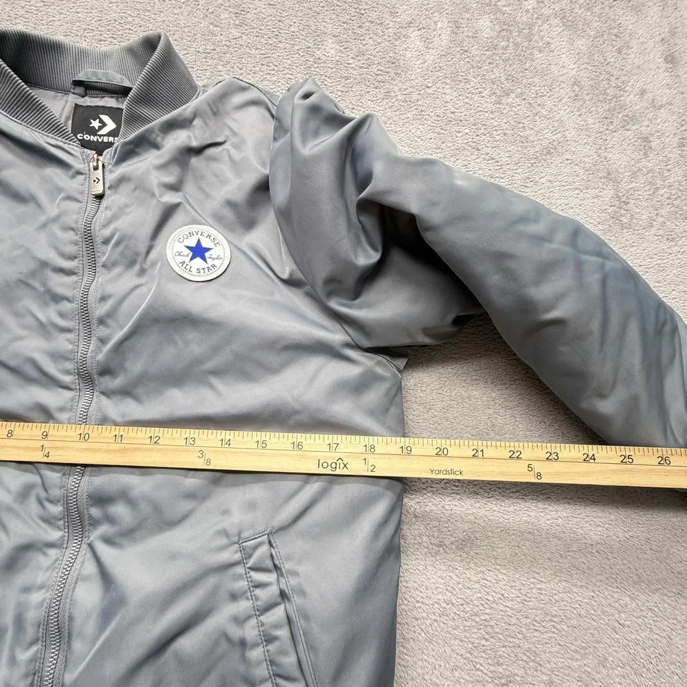 Converse Jacket Boys 12-13Y Gray Bomber Insulated‎ Full Zip Puffer Coat